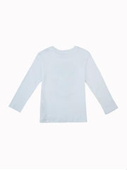 Gini and Jony Girls White Graphic Cotton Knits Top Full Sleeves 3-4 Years