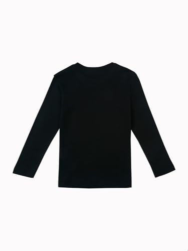 Gini and Jony girls black graphic cotton knit top with full sleeves for 3-4 years, casual and comfortable for kids.