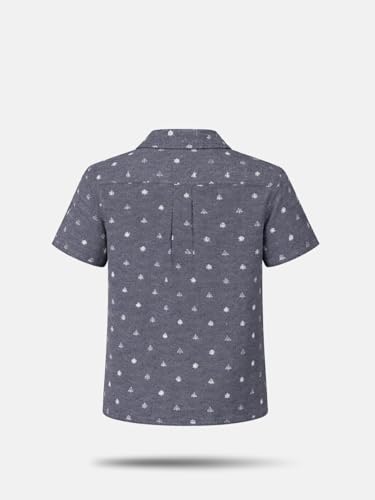 Gini and Jony Boys Grey Printed Cotton Shirt Half Sleeves 5-6 Years