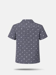 Gini and Jony Boys Grey Printed Cotton Shirt Half Sleeves 5-6 Years