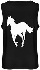 Horse-White Pony Tank Tops Men Loose Sleeveless Shirts Gym Muscle Tees Beach T Shirt M