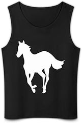 Horse-White Pony Tank Tops Men Loose Sleeveless Shirts Gym Muscle Tees Beach T Shirt M