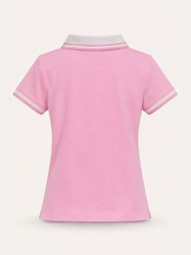 Gini and Jony Girls Pink Applique Cotton Half Sleeves Polo Top 4-5 Years