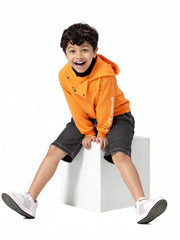 Gini and Jony Boys Black Solid Cotton Fixed Waist Bermuda 7-8 Years