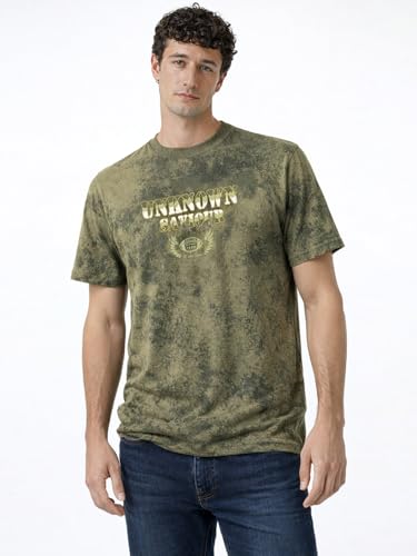 Status Quo Unknown Saviour Vintage Wash Graphic T-Shirt Olive