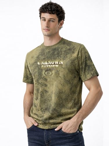 Status Quo Unknown Saviour Vintage Wash Graphic T-Shirt Olive