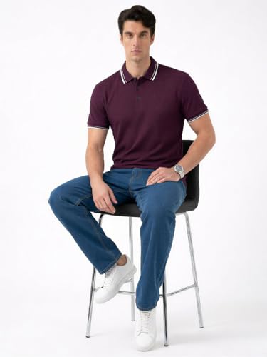 Status Quo Wine Textured Polo T-Shirt