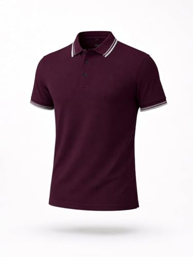 Status Quo Wine Textured Polo T-Shirt