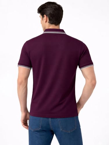 Status Quo Wine Textured Polo T-Shirt