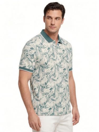 Status Quo Mint Marble Print Polo T-Shirt