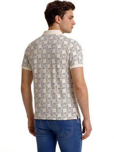 Status Quo Geometric Print Polo T-Shirt White