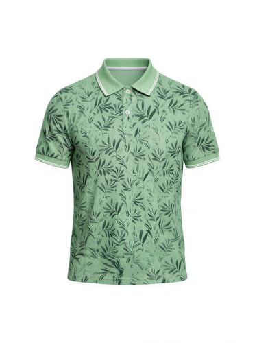 Status Quo Sage Green Tropical Print Polo