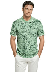 Status Quo Sage Green Tropical Print Polo