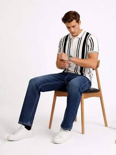Status Quo Vertical Stripe Polo T-Shirt White