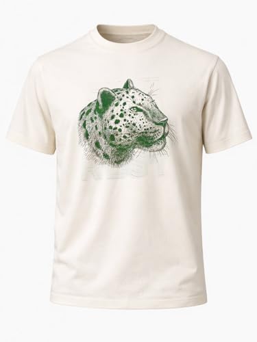 Status Quo Leopard Head Placement-Print T-Shirt Off White