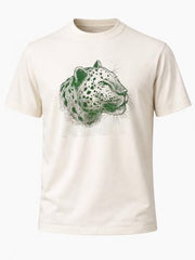 Status Quo Leopard Head Placement-Print T-Shirt Off White