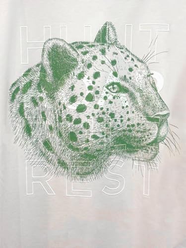 Status Quo Leopard Head Placement-Print T-Shirt Off White