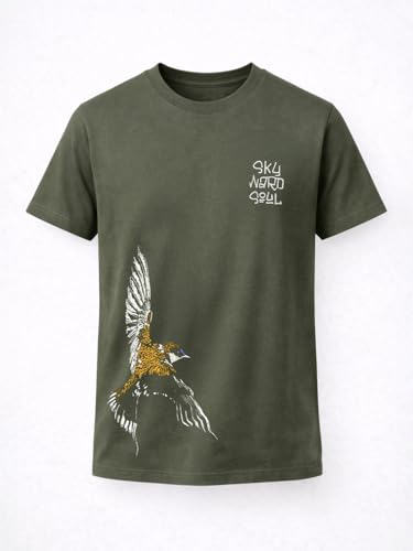 Status Quo Skyward Crane Graphic T-Shirt Olive