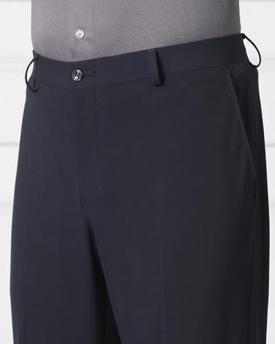 blackberrys Men's Slim Fit Solid Navy Two Piece Suits