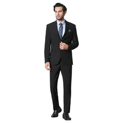 blackberrys Men's Slim Fit Solid Black Formal Suits