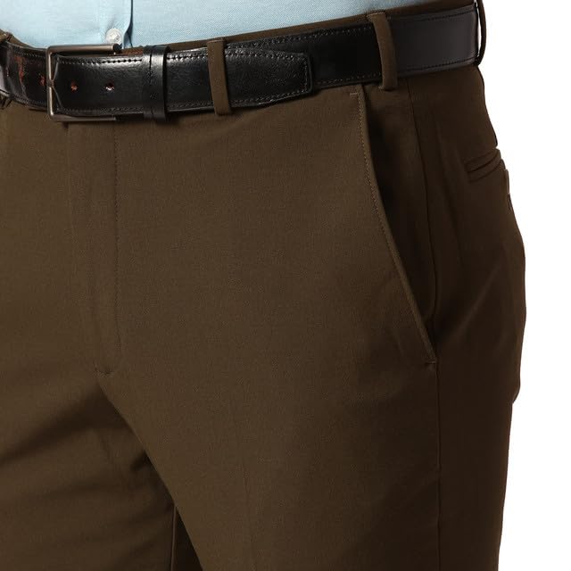 Park Avenue Slim Fit Green Formal Trouser for Men