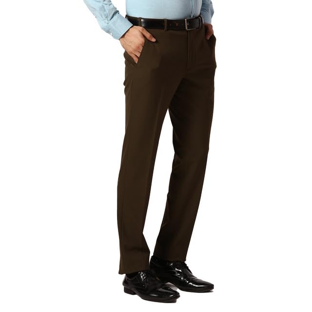 Park Avenue Slim Fit Green Formal Trouser for Men