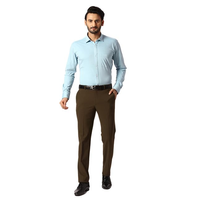 Park Avenue Slim Fit Green Formal Trouser for Men