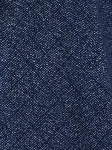 Parx Men Regular Fit Jacquard Pattern Cotton Polyester Blend Full Sleeve Polo Neck Casual T-Shirt (Size: 46)-XCKD00439-B8 Dark Blue