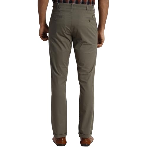 Colorplus Slim Fit Green Casual Trouser for Men