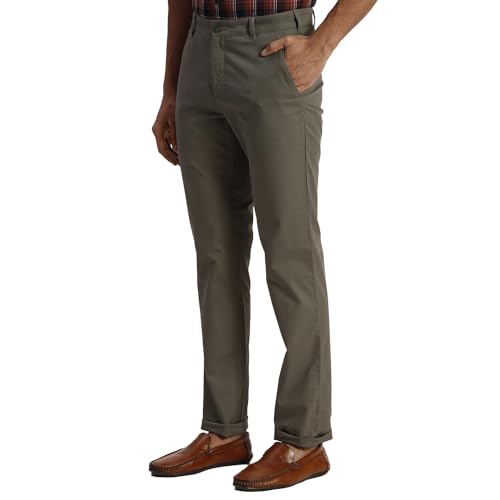 Colorplus Slim Fit Green Casual Trouser for Men