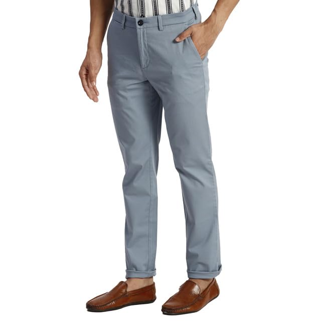 Colorplus Slim Fit Blue Casual Trouser for Men