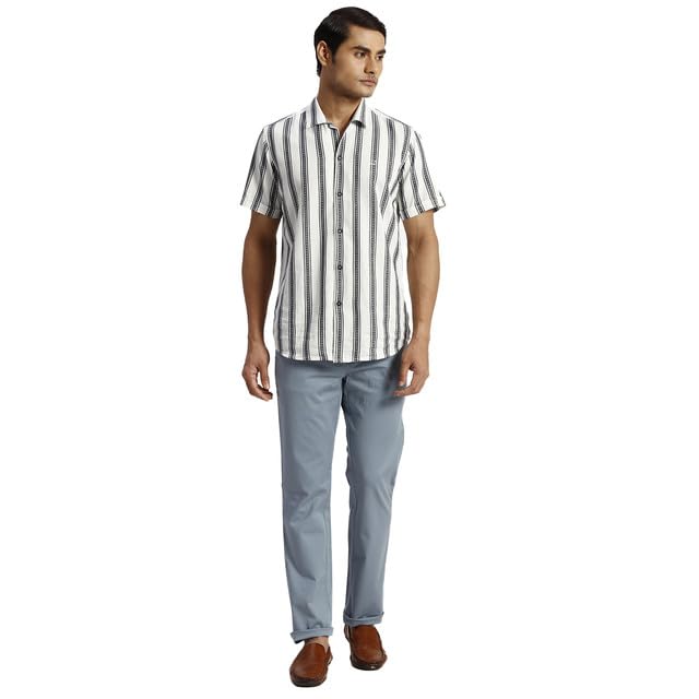 Colorplus Slim Fit Blue Casual Trouser for Men