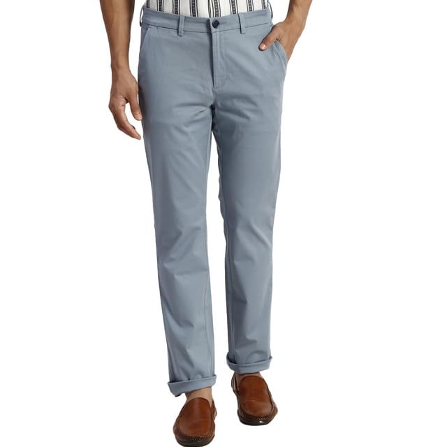 Colorplus Slim Fit Blue Casual Trouser for Men