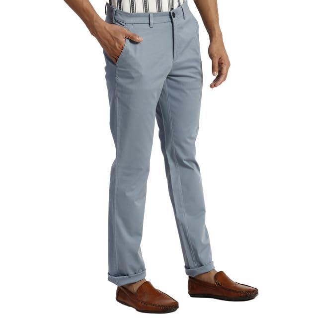 Colorplus Slim Fit Blue Casual Trouser for Men