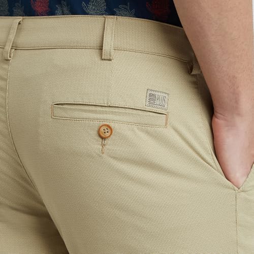 Colorplus Men Slim Fit Print Pattern Cotton Blend Flat Front Casual Trouser (Size: 40)-CMTR11990-H4