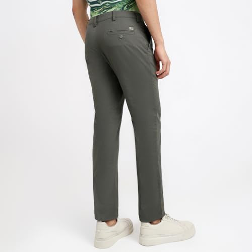 Colorplus Men Slim Fit Print Pattern Cotton Blend Flat Front Casual Trouser-CMTR12022-N5