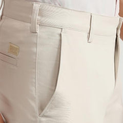 Colorplus Men Slim Fit Plain Pattern Cotton Blend Flat Front Casual Trouser (Size: 38)-CMTR12024-F3 Medium Fawn