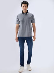 Colorplus Men Comfort Fit Solid Pattern Pure Cotton Half Sleeve Polo Neck Casual T-Shirt Black