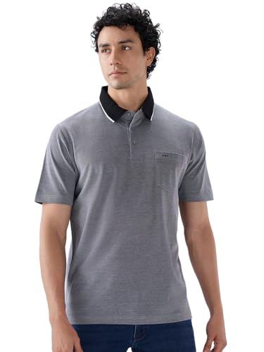 Colorplus Men Comfort Fit Solid Pattern Pure Cotton Half Sleeve Polo Neck Casual T-Shirt Black