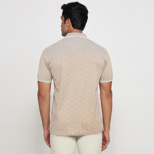 Colorplus Men Regular Fit Print Pattern Pure Cotton Half Sleeve Polo Neck Casual T-Shirt