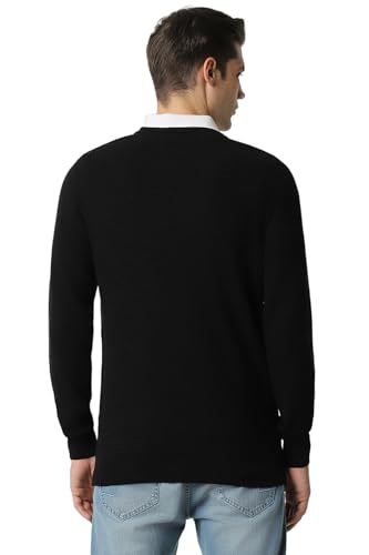 Van Heusen Men's Cotton Casual Sweater (VSSWURGPM15971_Black
