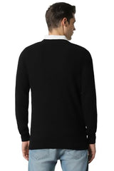 Van Heusen Men's Cotton Casual Sweater (VSSWURGPM15971_Black