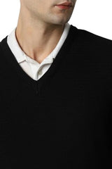 Van Heusen Men's Cotton Casual Sweater (VSSWURGPM15971_Black