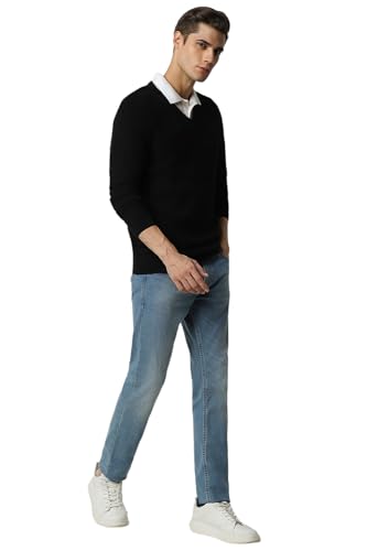 Van Heusen Men's Cotton Casual Sweater (VSSWURGPM15971_Black