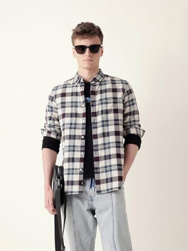 The Bear HouseClassic Mens Checkered Button-Down Shirt | Versatile Everyday Look | Modern Slim Fit Style Multi-Color