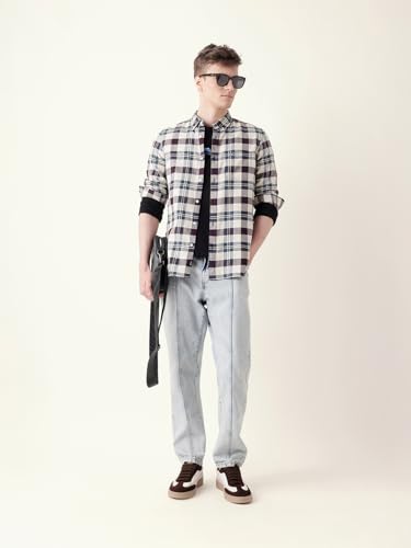 The Bear HouseClassic Mens Checkered Button-Down Shirt | Versatile Everyday Look | Modern Slim Fit Style Multi-Color