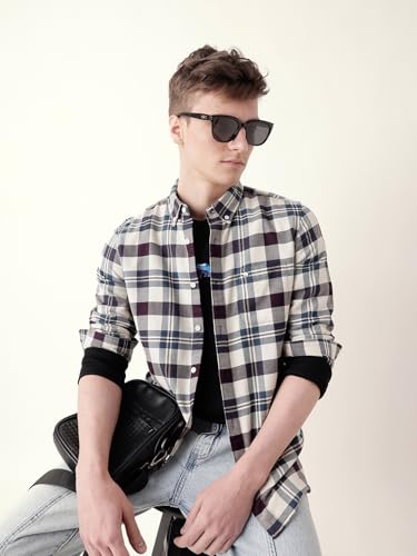 The Bear HouseClassic Mens Checkered Button-Down Shirt | Versatile Everyday Look | Modern Slim Fit Style Multi-Color