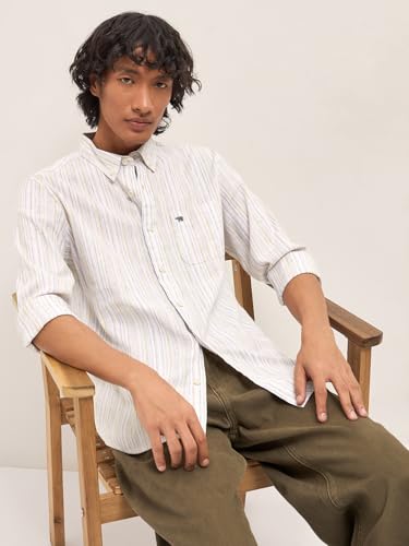 THE BEAR HOUSE Men's Relaxed Fit Textured Shirt