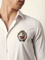 THE BEAR HOUSE Mens Casual Shirt Modern Fit Everyday Wear White