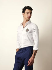 THE BEAR HOUSE Mens Casual Shirt Modern Fit Everyday Wear White